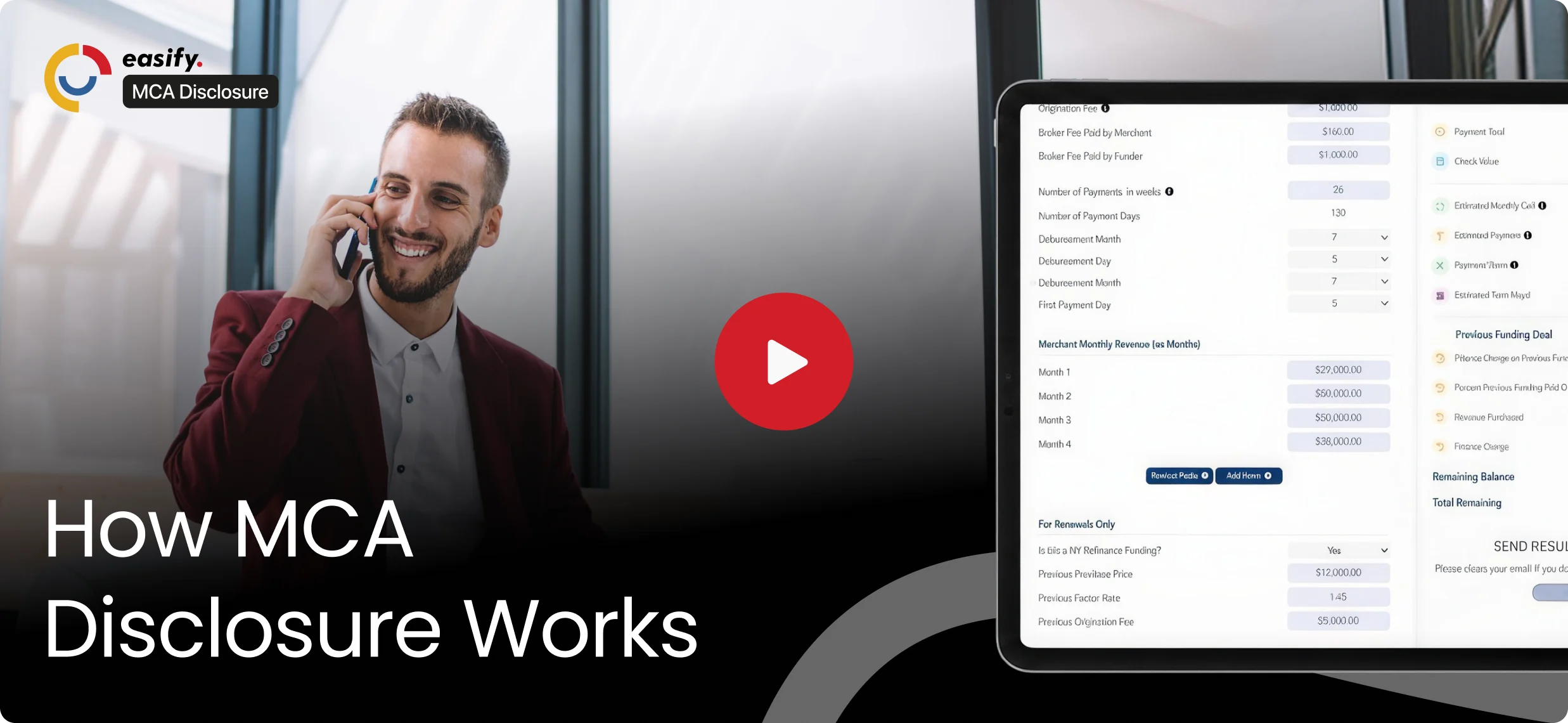 How MCA Disclosure Works - Overview of MCA Disclosures and Calculator Interface